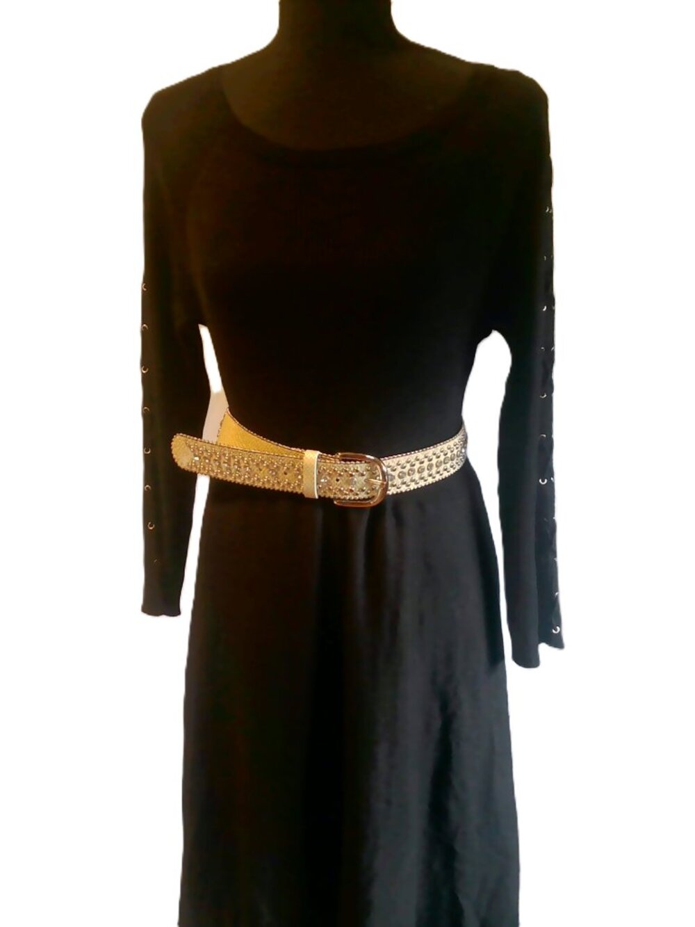 Y2K Faux Snakeskin Rhinestone & Studded Western Statement Belt